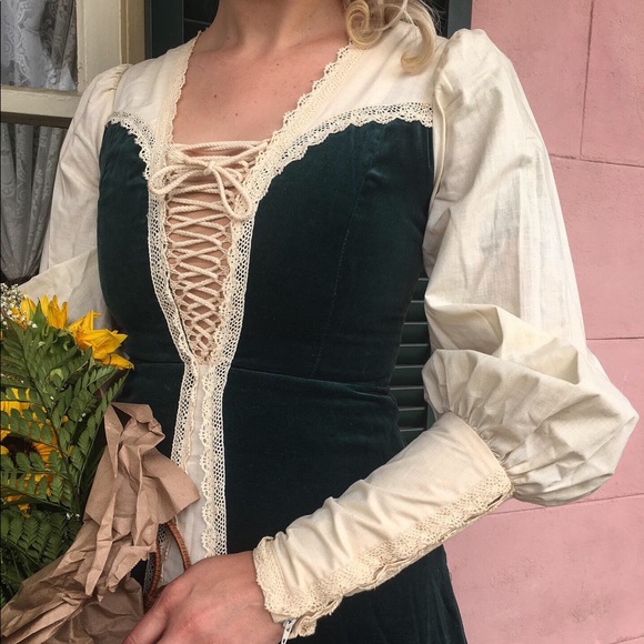 Vintage Gunne Sax velvet corset Victorian dress 9 - Picture 2 of 8